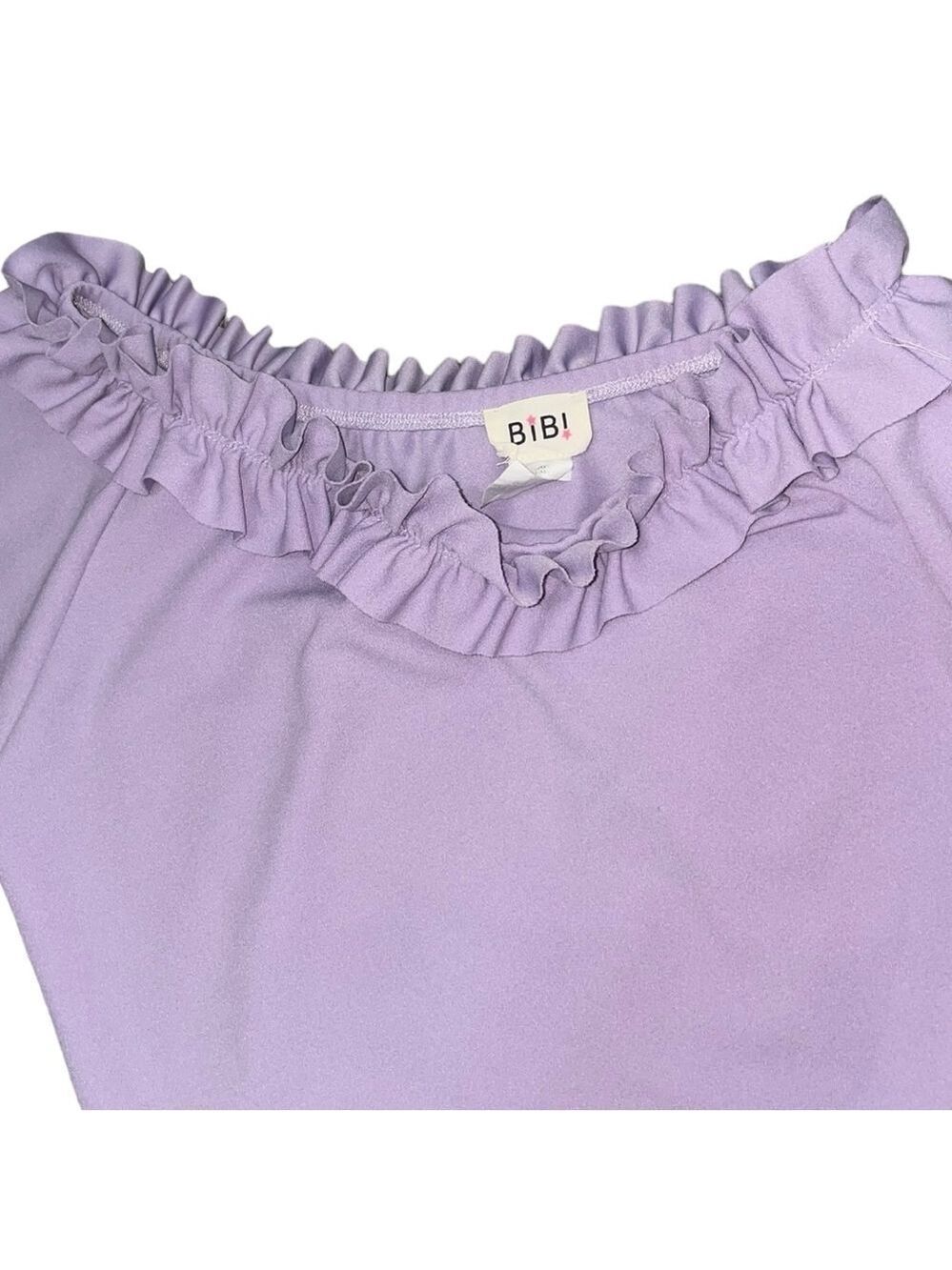 BIBI One Shoulder Ruffle Top Women's Small Pastel - Picture 5 of 12